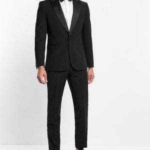 Slim Black Performance Stretch Wool-Blend Tuxedo Jacket and pants